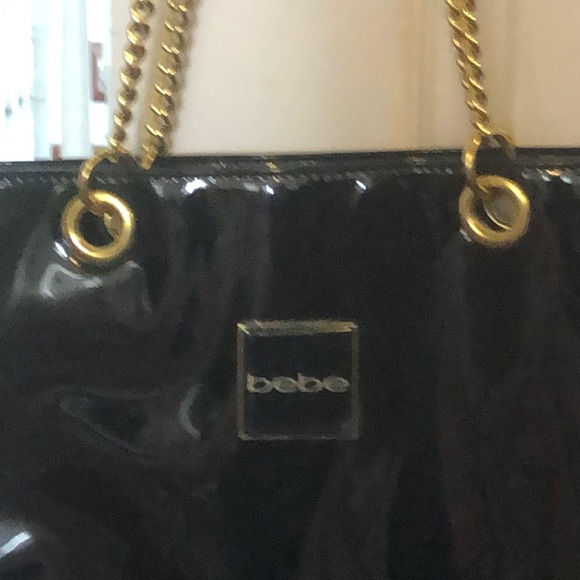 Bebe large black shiny tote bag - Picture 2 of 5